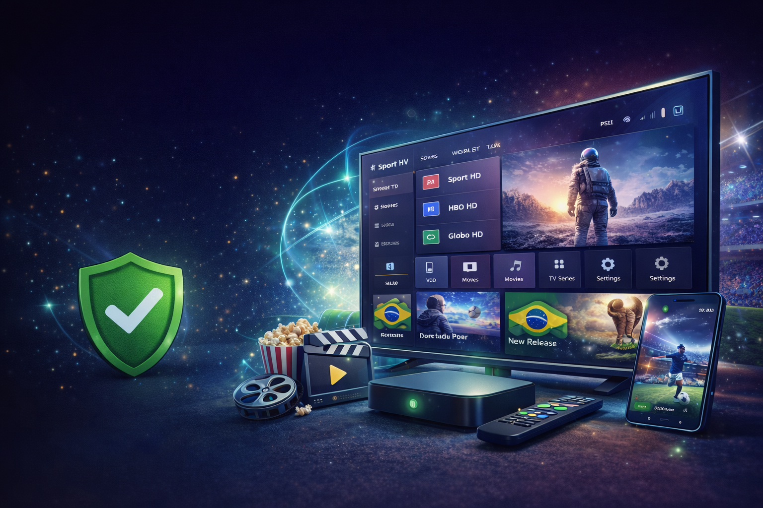 Teste IPTV Grátis - Tela de dispositivos demonstrada